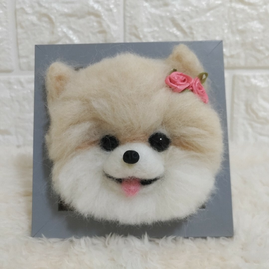 羊毛フェルト犬 ポメラニアン ごつ 羊毛フェルト犬 ポメラニアン ごつ