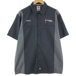 ディッキーズ(Dickies)の古着 ディッキーズ Dickies 半袖 ワークシャツ メンズL /eaa356650(シャツ)