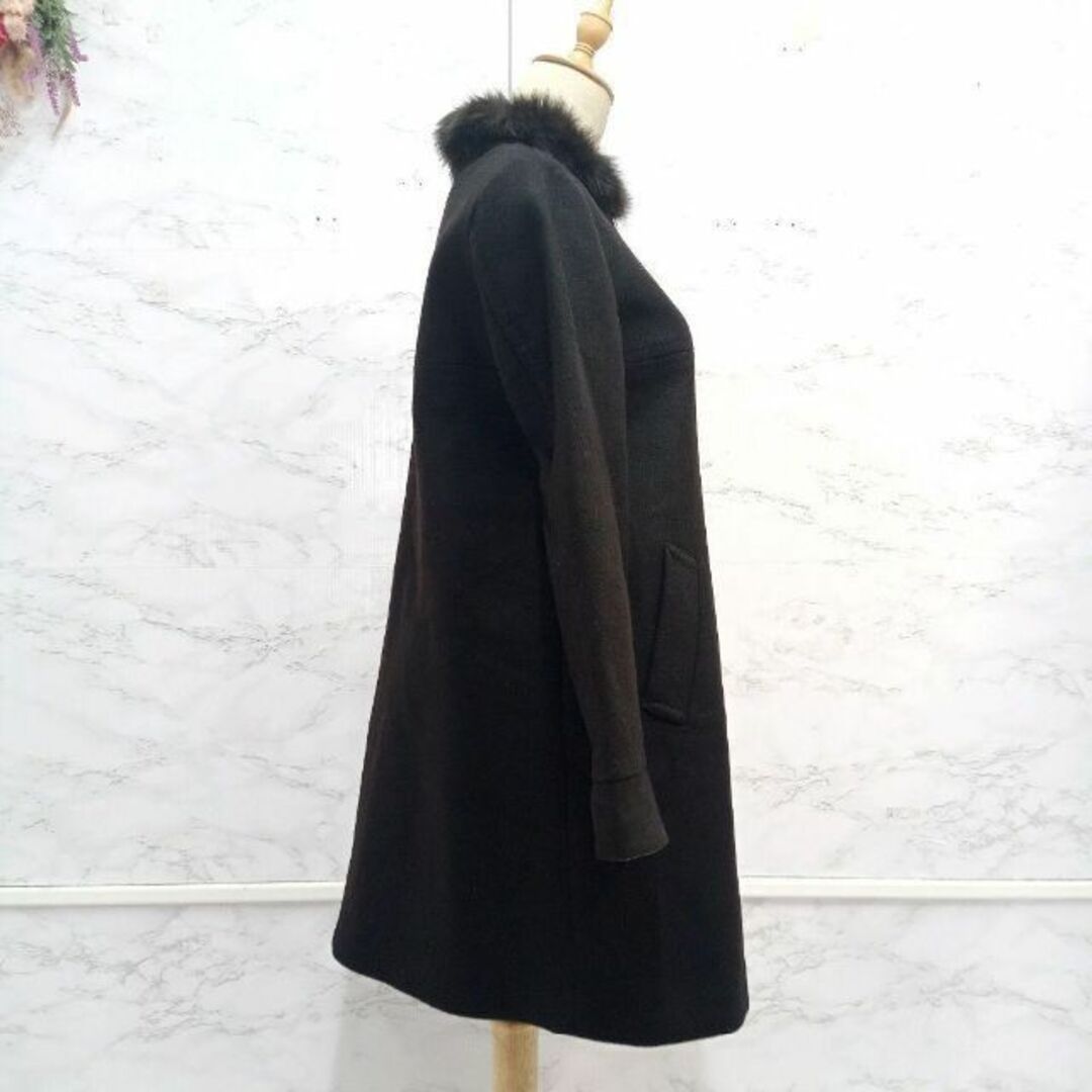 【美品】スピック&スパン フォックスファー ロングコート 黒 36 S