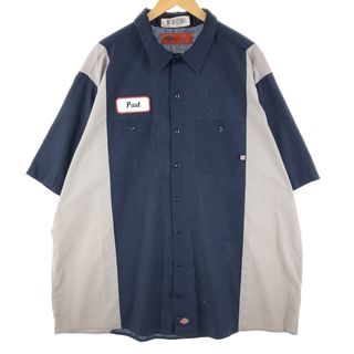 ディッキーズ(Dickies)の古着 ディッキーズ Dickies 半袖 ワークシャツ メンズXXXL /eaa356697(シャツ)