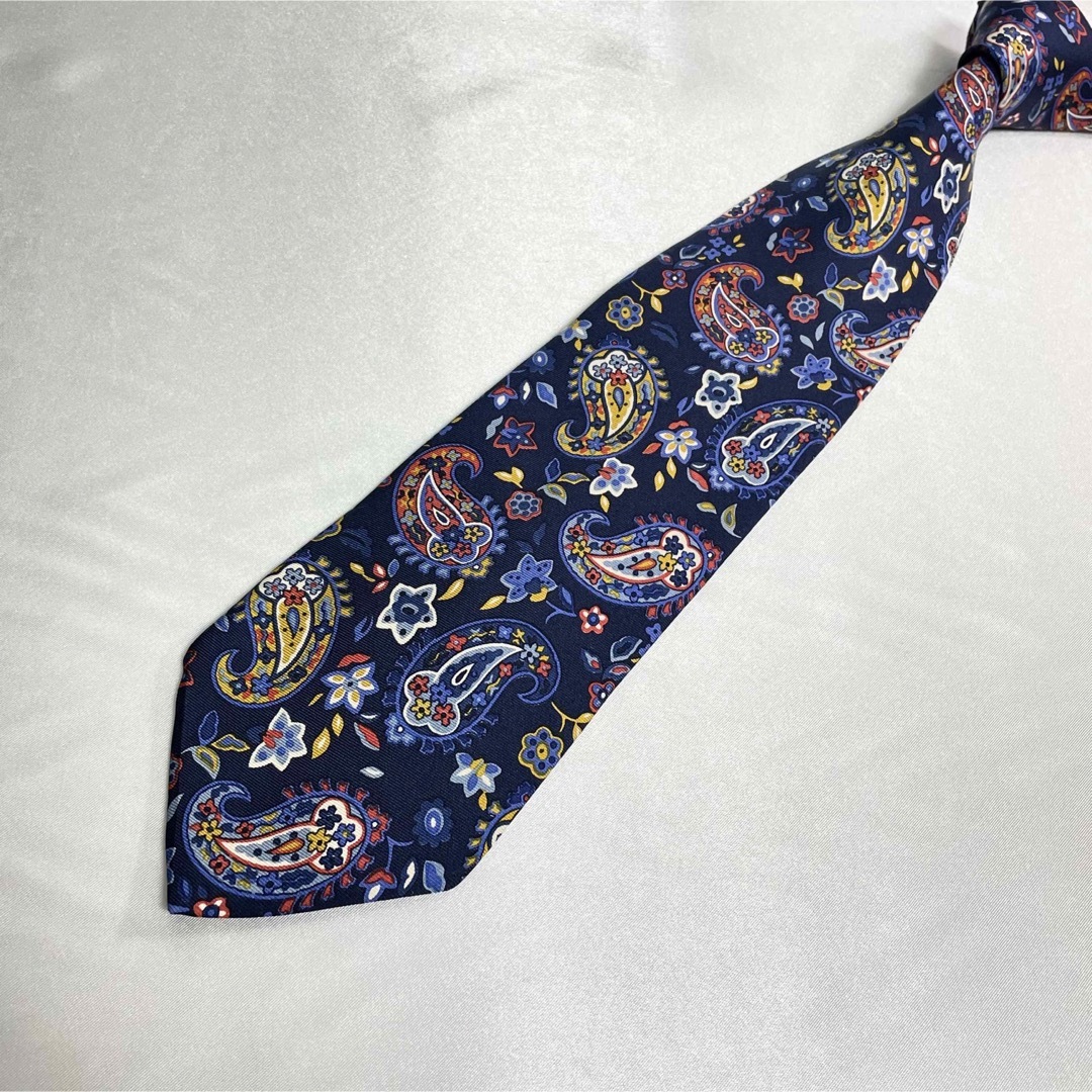 美品 ETRO エトロ ペイズリー シルク ネクタイ マルチカラー イタリア製-