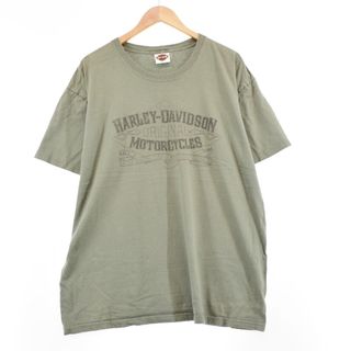 ハーレーダビッドソン(Harley Davidson)の古着 ハーレーダビッドソン Harley-Davidson 両面プリント モーターサイクル バイクTシャツ メンズXL /eaa313399(Tシャツ/カットソー(半袖/袖なし))