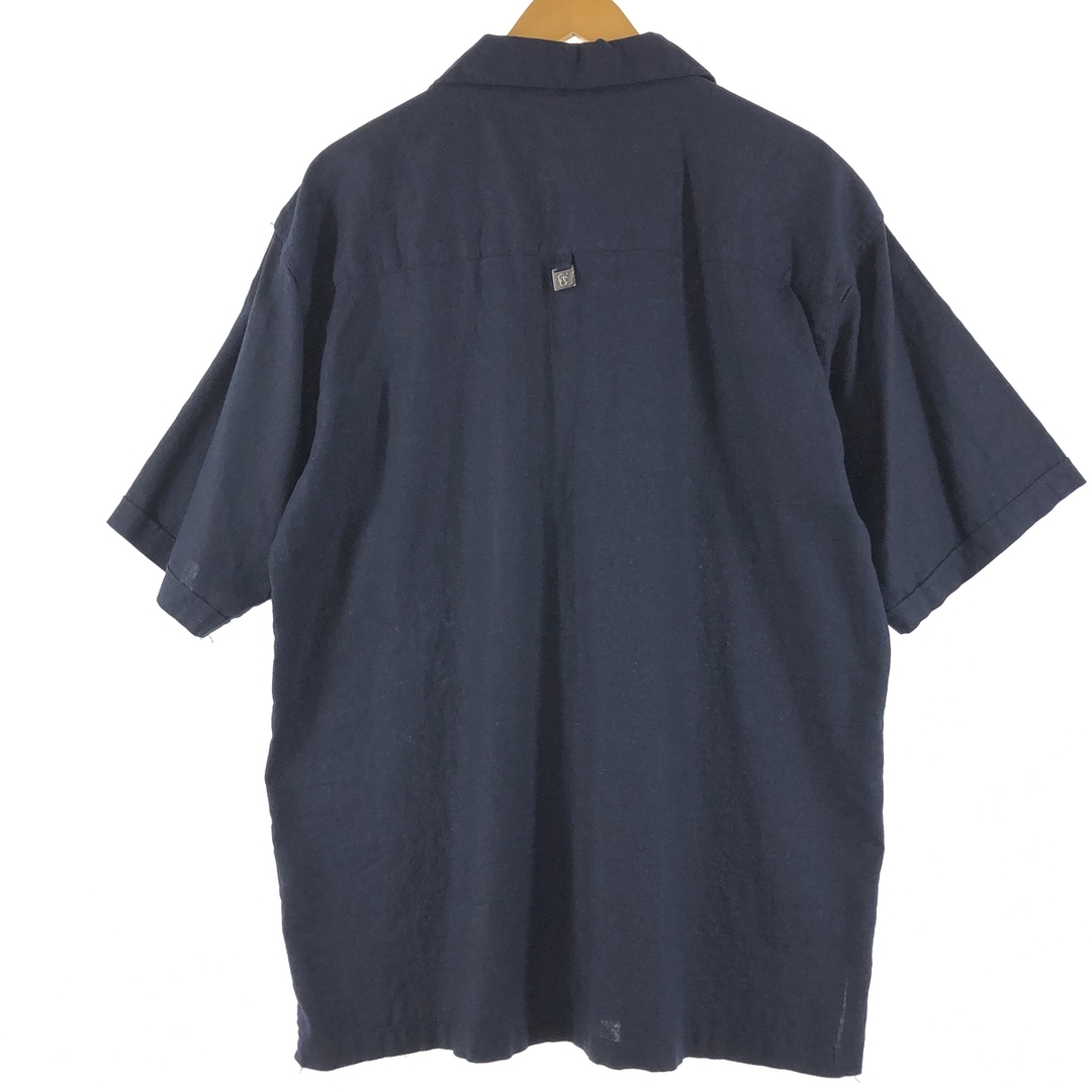 オープンカラー 半袖 リネン ×レーヨンシャツ メンズXL /eaa357598