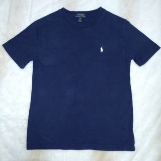 ポロラルフローレン(POLO RALPH LAUREN)の刺繍ロゴ入りTシャツ★ポロラルフローレン★Mサイズ、150センチ★紺、ネイビー(Tシャツ/カットソー)