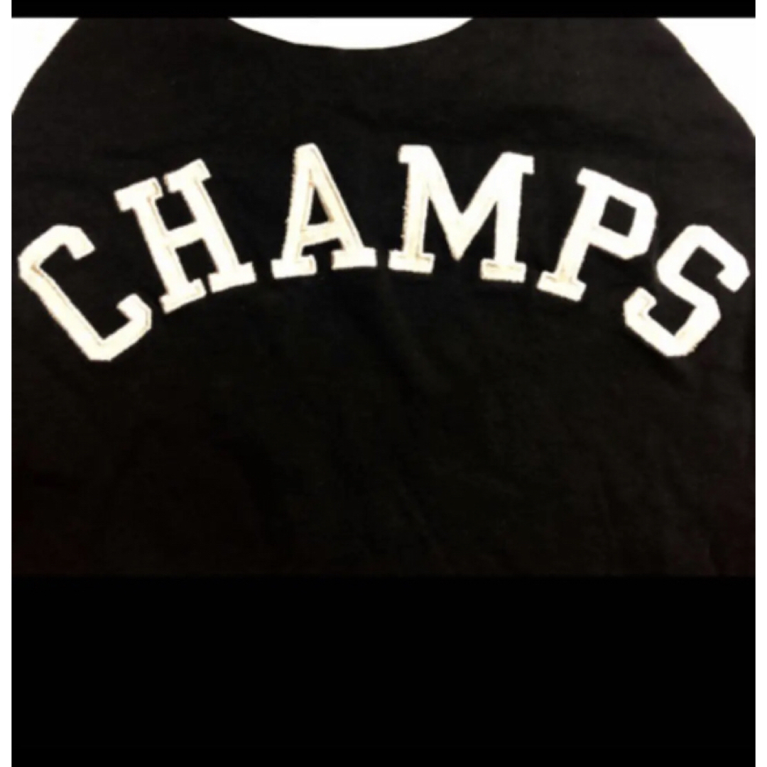 Champion(チャンピオン)のチャンピオンブラック×ホワイトラグランT レディースのトップス(Tシャツ(半袖/袖なし))の商品写真