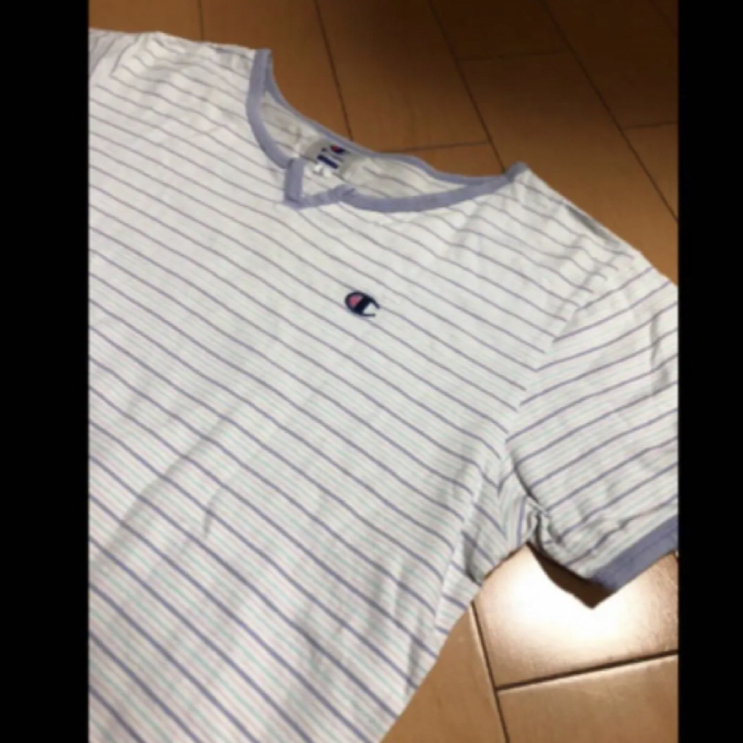 Champion(チャンピオン)のチャンピオンVワレボーダーコットンT レディースのトップス(Tシャツ(半袖/袖なし))の商品写真