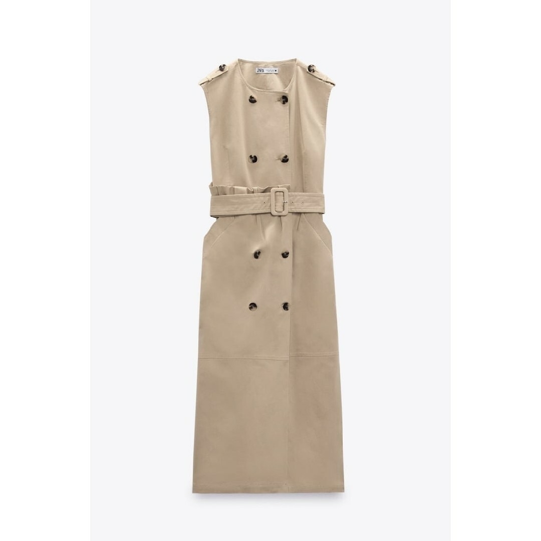 ZARA - ZARA ギャバジンワンピース ベルト Mサイズ ベージュ系の通販 ...