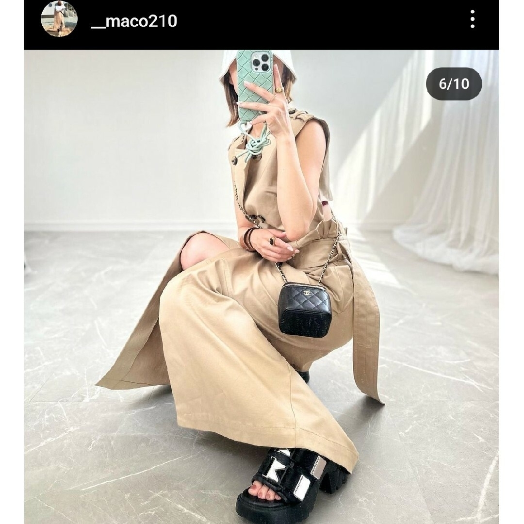 ZARA ギャバジンワンピース ベルト Mサイズ ベージュ系 ZARA ギャバジンワンピース ベルト Mサイズ ベージュ系
