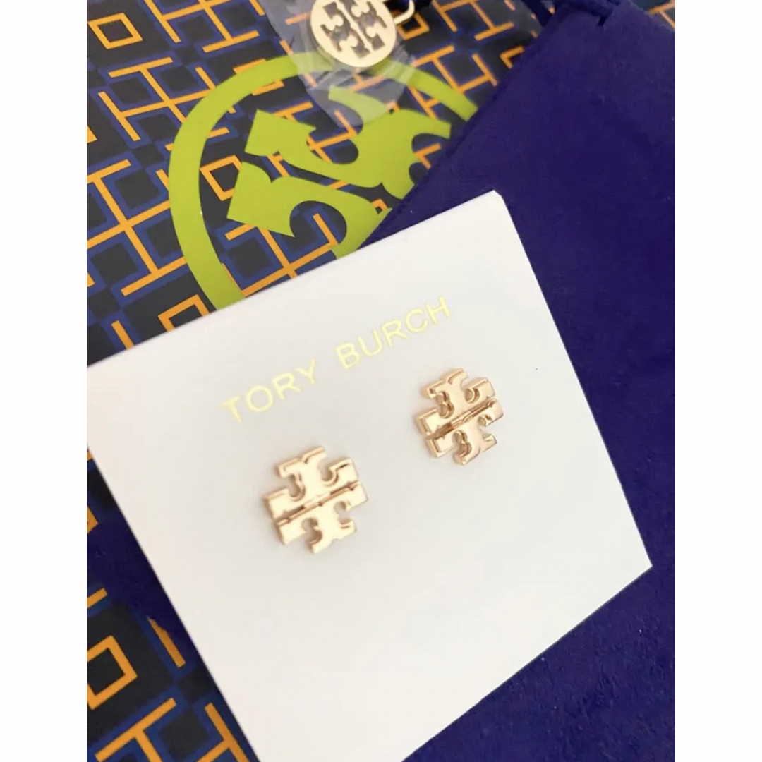 Tory Burch(トリーバーチ)のトリーバーチ ローズゴールドピアス 保存袋 ショッパー付 レディースのアクセサリー(ピアス)の商品写真