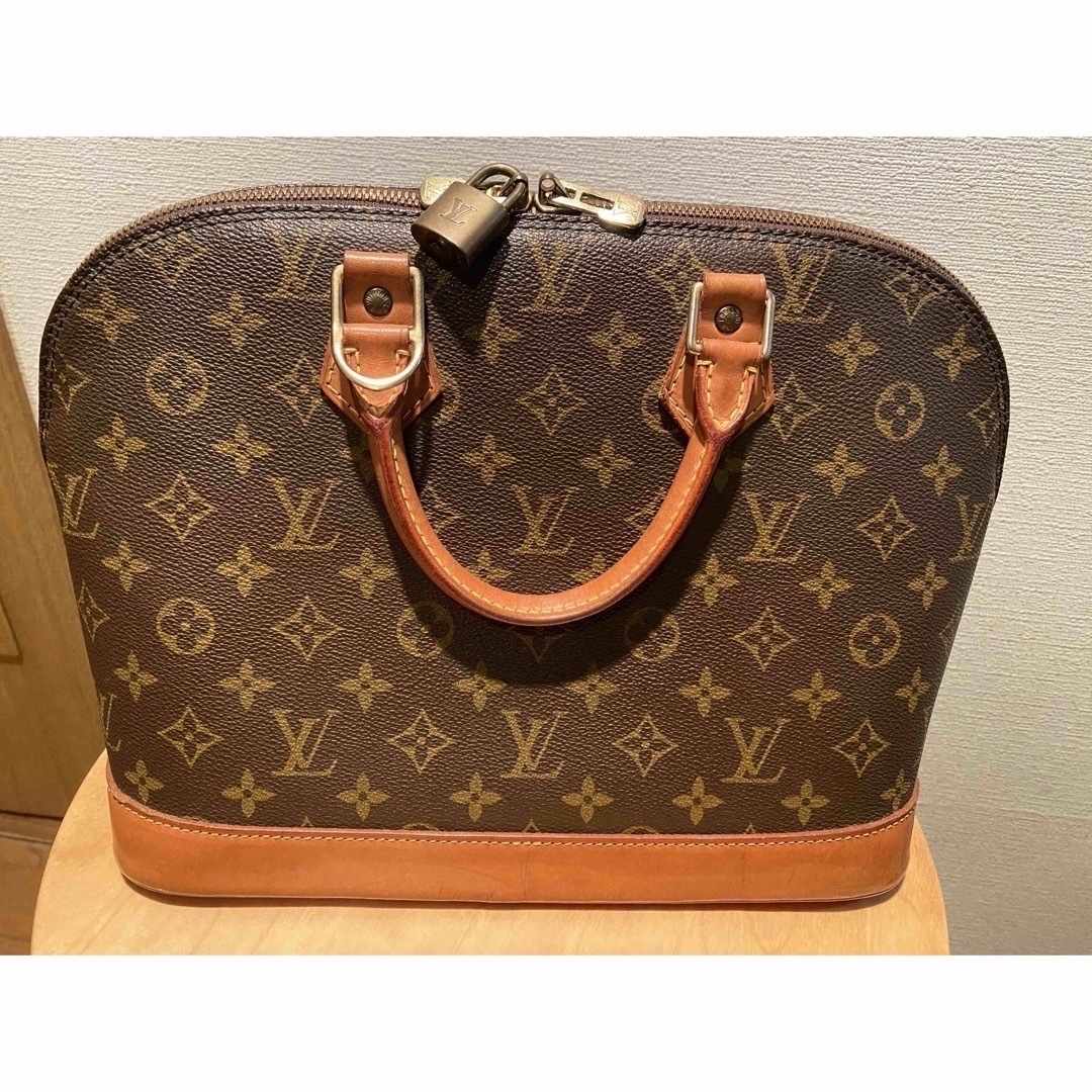 美品 LOUIS VUITTON ルイ・ヴィトン アルマ PM ハンドバッグ モノグラム PVC ブラウン レディース メンズ ファッション M53151 USED