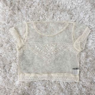 カスタネ(Kastane)のkastane クロップド刺繍トップス(Tシャツ(半袖/袖なし))