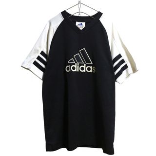 アディダス(adidas)の90s 古着 "adidas" 刺繍 青 タグ ゲームシャツ(Tシャツ/カットソー(半袖/袖なし))