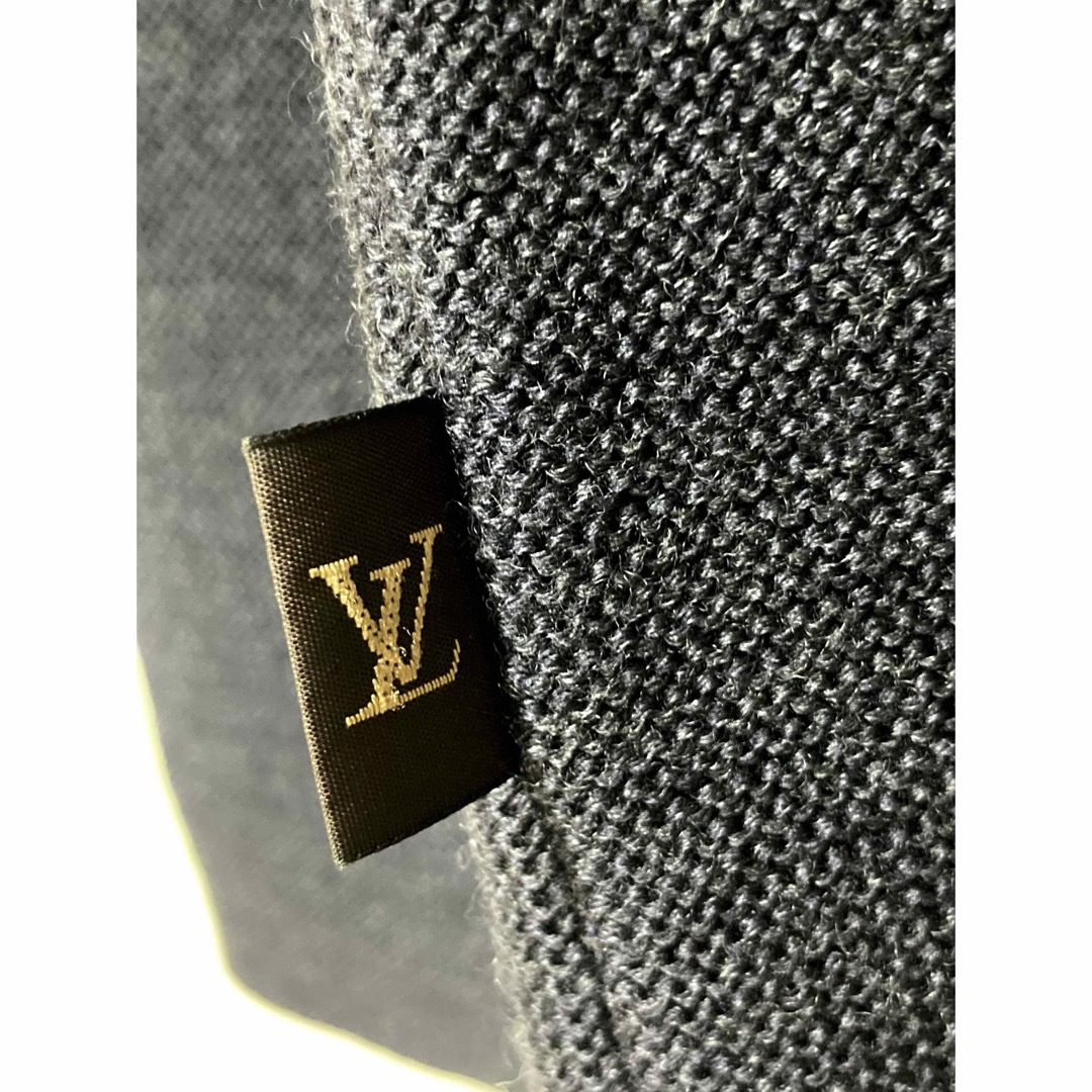 ルイヴィトン　ハイネック　セーター　LV メンズ　ネイビー　ニット　ウール