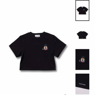 [vaultroom]  LOGO MINI CROPPED TEE / BLK