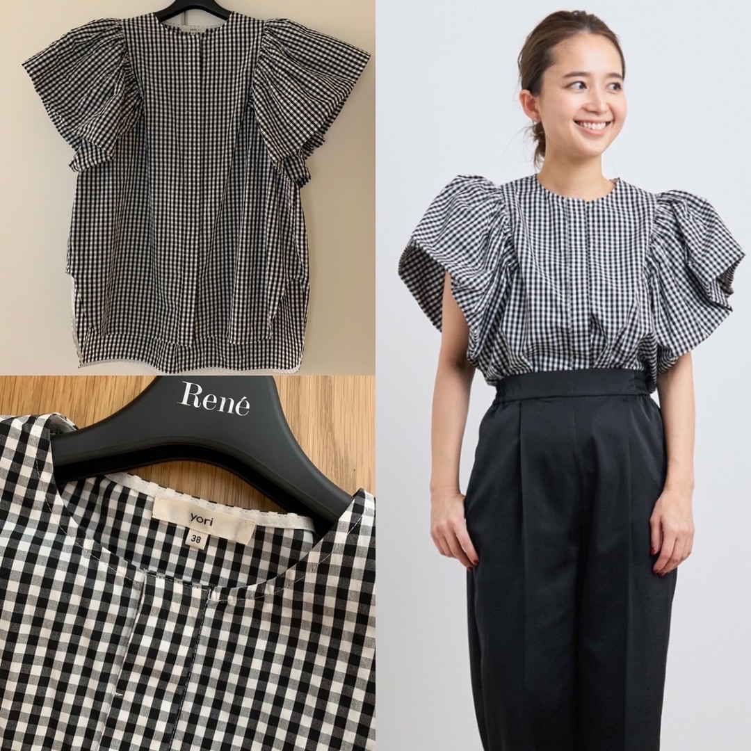 Drawer - ♡美品♡ ヨリ バルーンスリーブ ブラウス 38 ギンガム