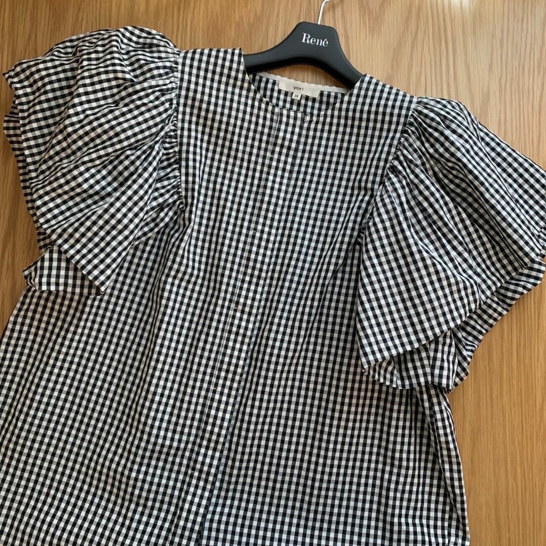 Drawer - ♡美品♡ ヨリ バルーンスリーブ ブラウス 38 ギンガム