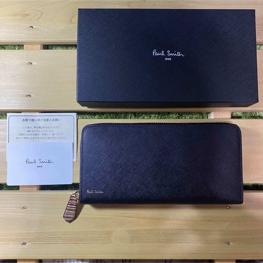 販売終了品 ジップストローグレイン 長財布Paul Smith ポールスミス