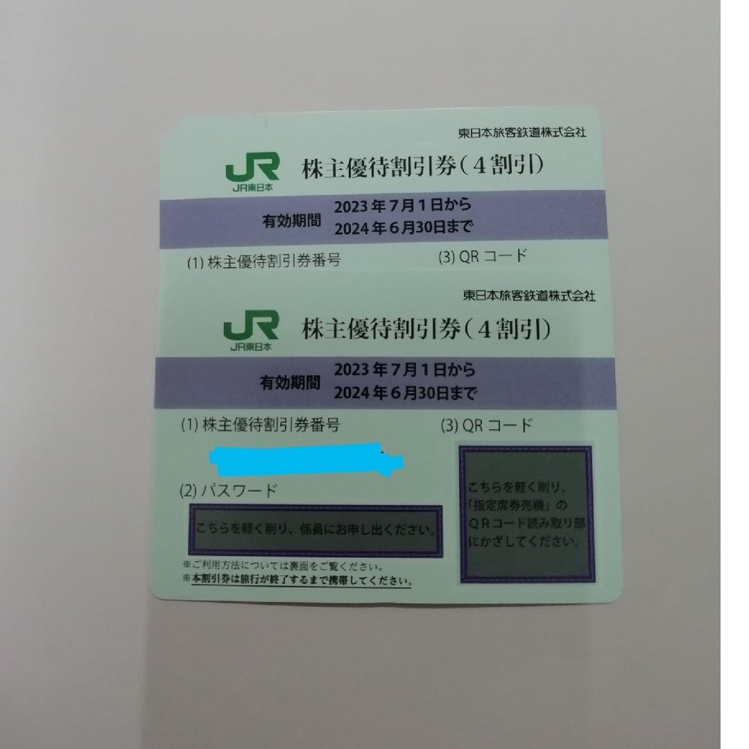 乗車券/交通券JR 東日本株主優待割引券