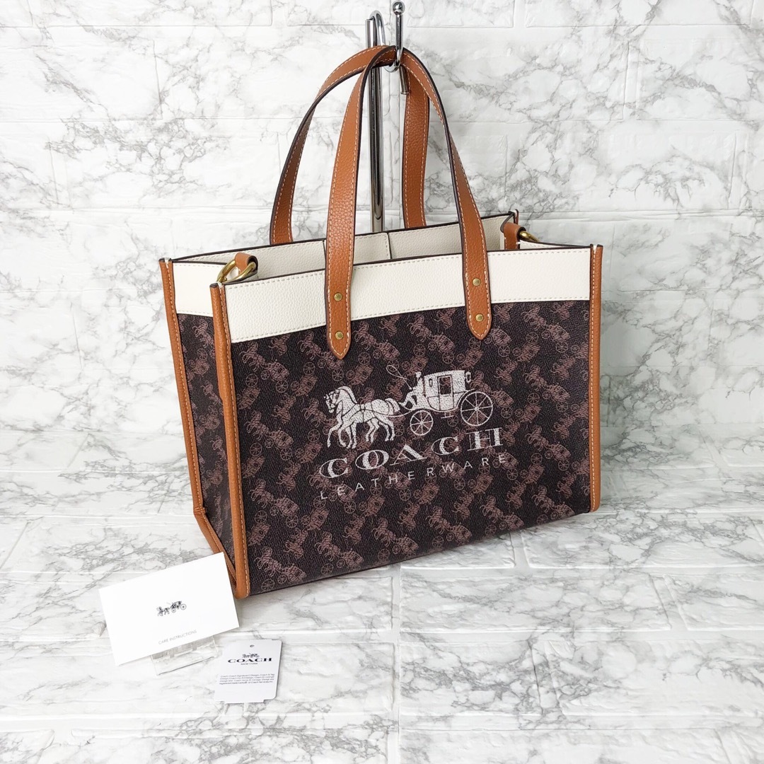 《新品》COACH トートバッグ ハンドバッグ ショルダー 馬車 ダークブラウン