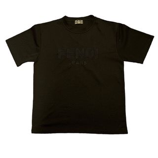 フェンディ(FENDI)の90s ヴィンテージ FENDI フェンディ ロゴ刺繍 チェッカー織柄 Tシャツ(Tシャツ/カットソー(半袖/袖なし))