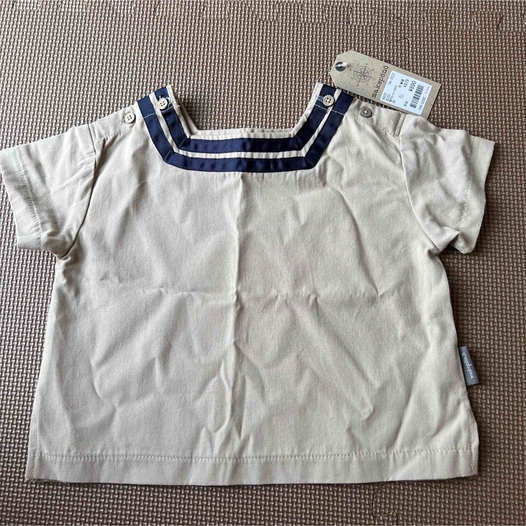 90cm ベージュカットソー新品 キッズ/ベビー/マタニティのキッズ服女の子用(90cm~)(Tシャツ/カットソー)の商品写真