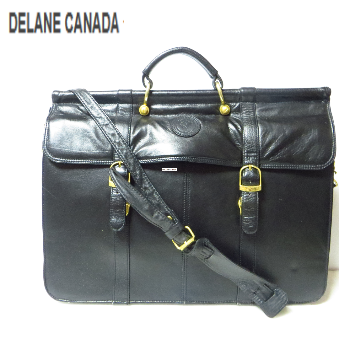 美品 DELANE canada デレーンカナダ 本革 レザー ビジネスバッグ