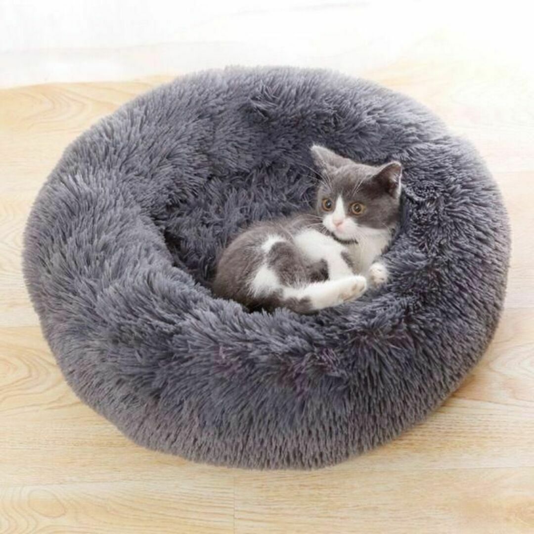 ペットベット 猫ベッド 犬ベッド 猫クッションベッド 丸型 洗える - 猫用品