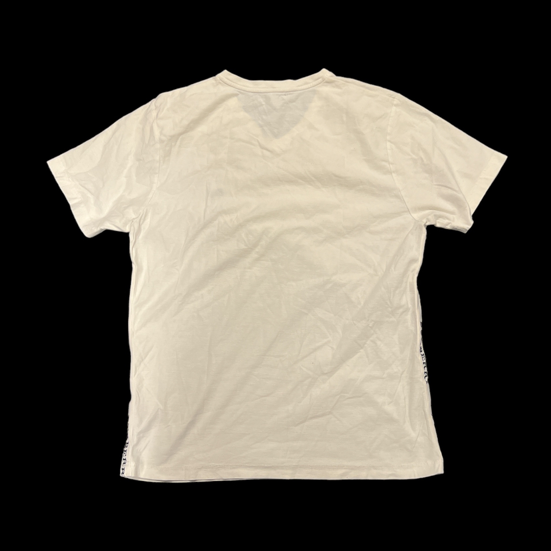 バーバリー ロンドン ホース刺繍 サイドロゴ刺繍テープライン Vネック Tシャツ