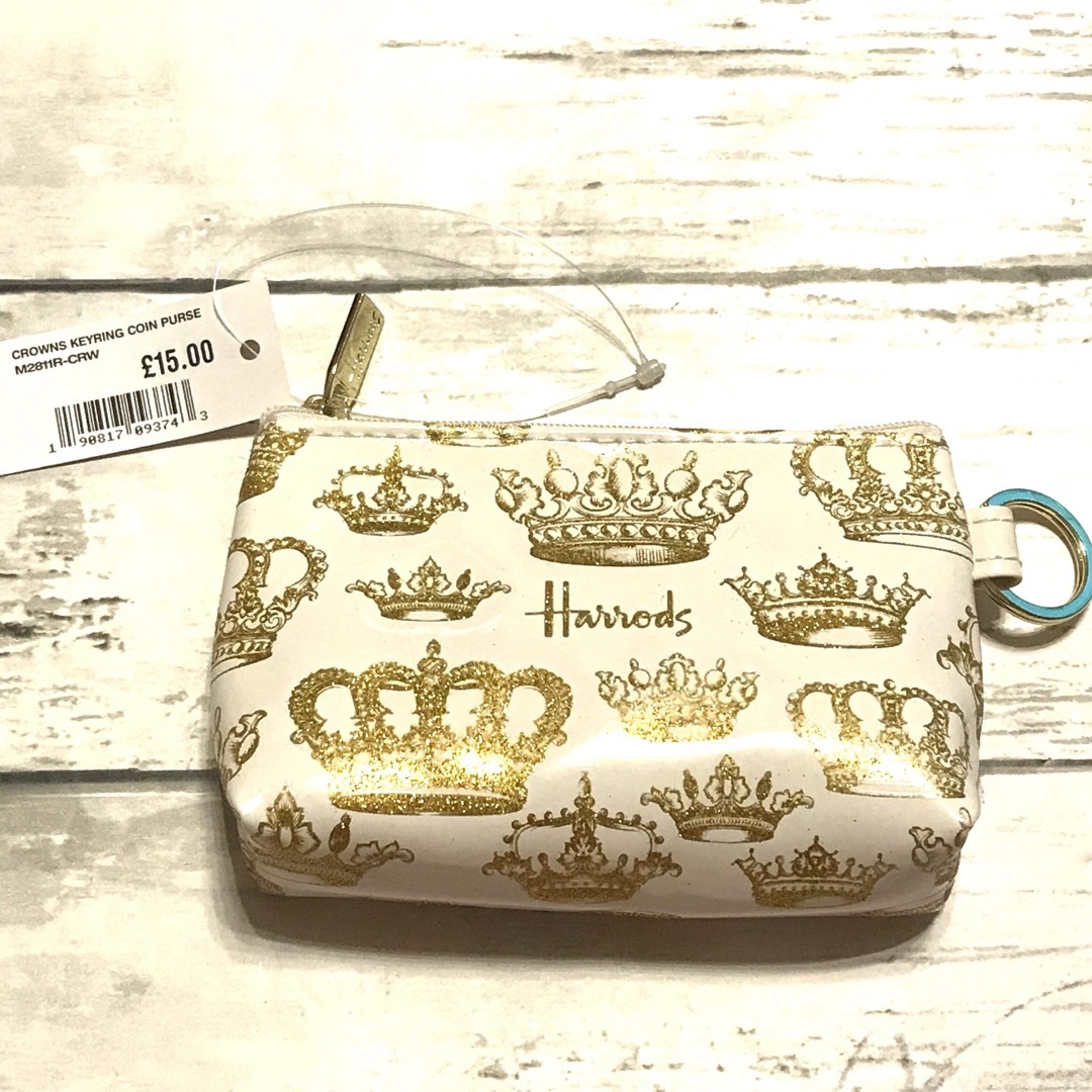 ロンドン　ハロッズ購入！　ミニポーチ　王冠　エリザベス女王 レディースのファッション小物(ポーチ)の商品写真