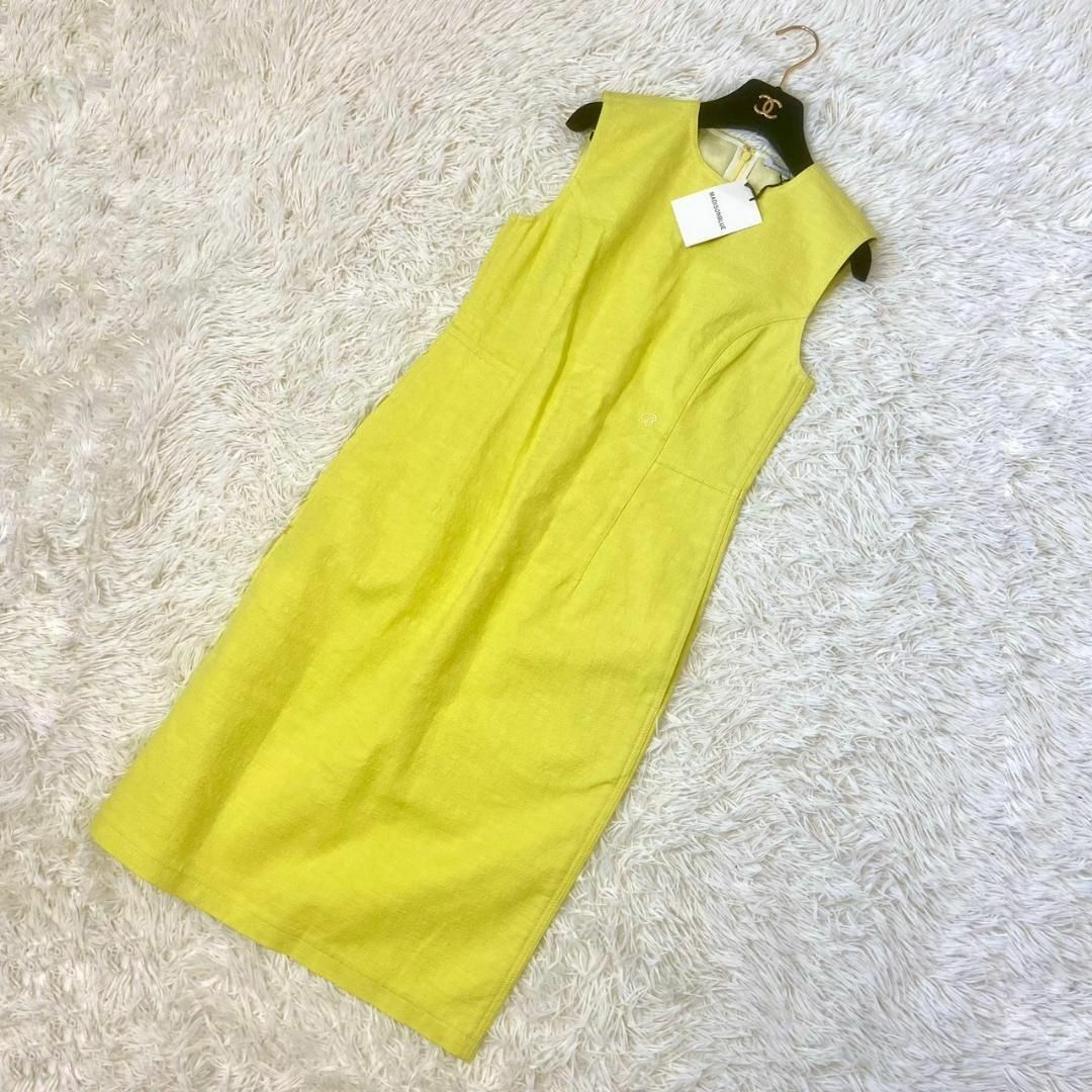 新品 マディソンブルー ジャガードワンピース ドレス イエロー 日本製 S