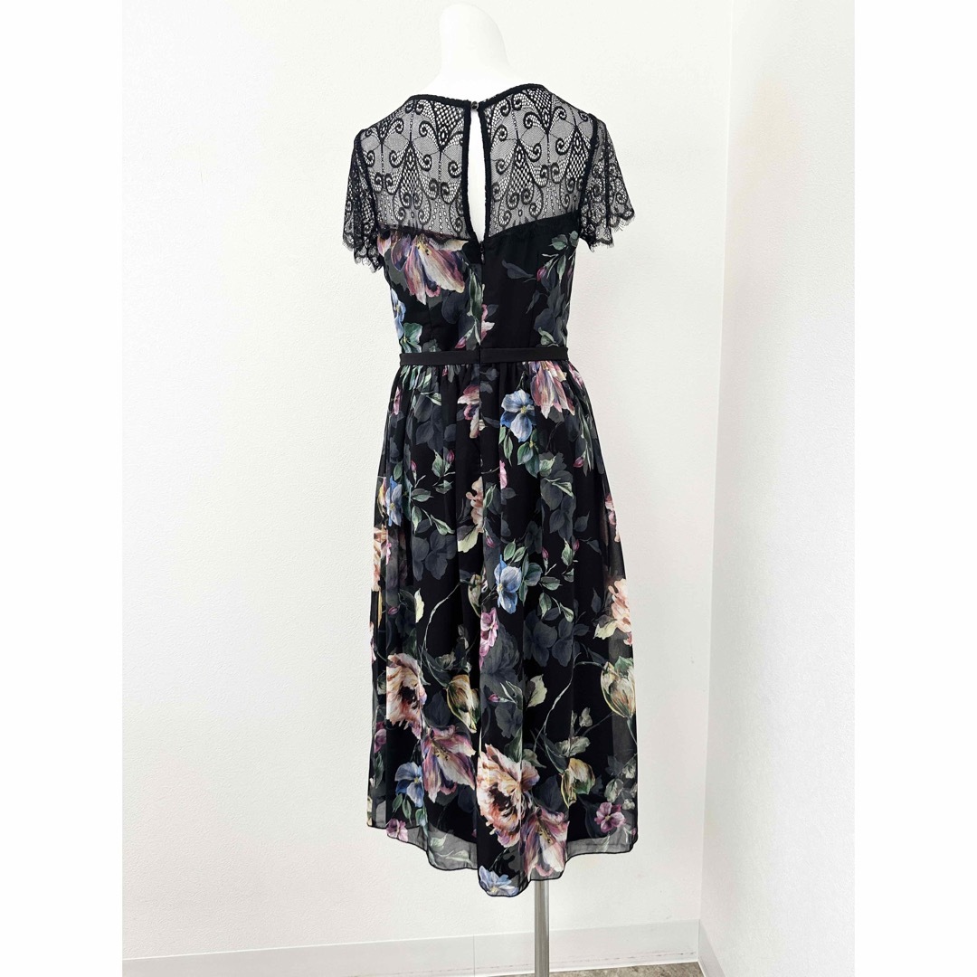 新品未使用 Little Mistress 花柄シフォンレースワンピース M-