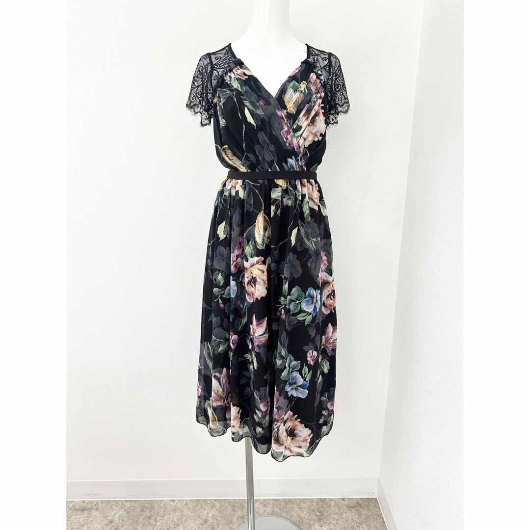 新品未使用 Little Mistress 花柄シフォンレースワンピース M-