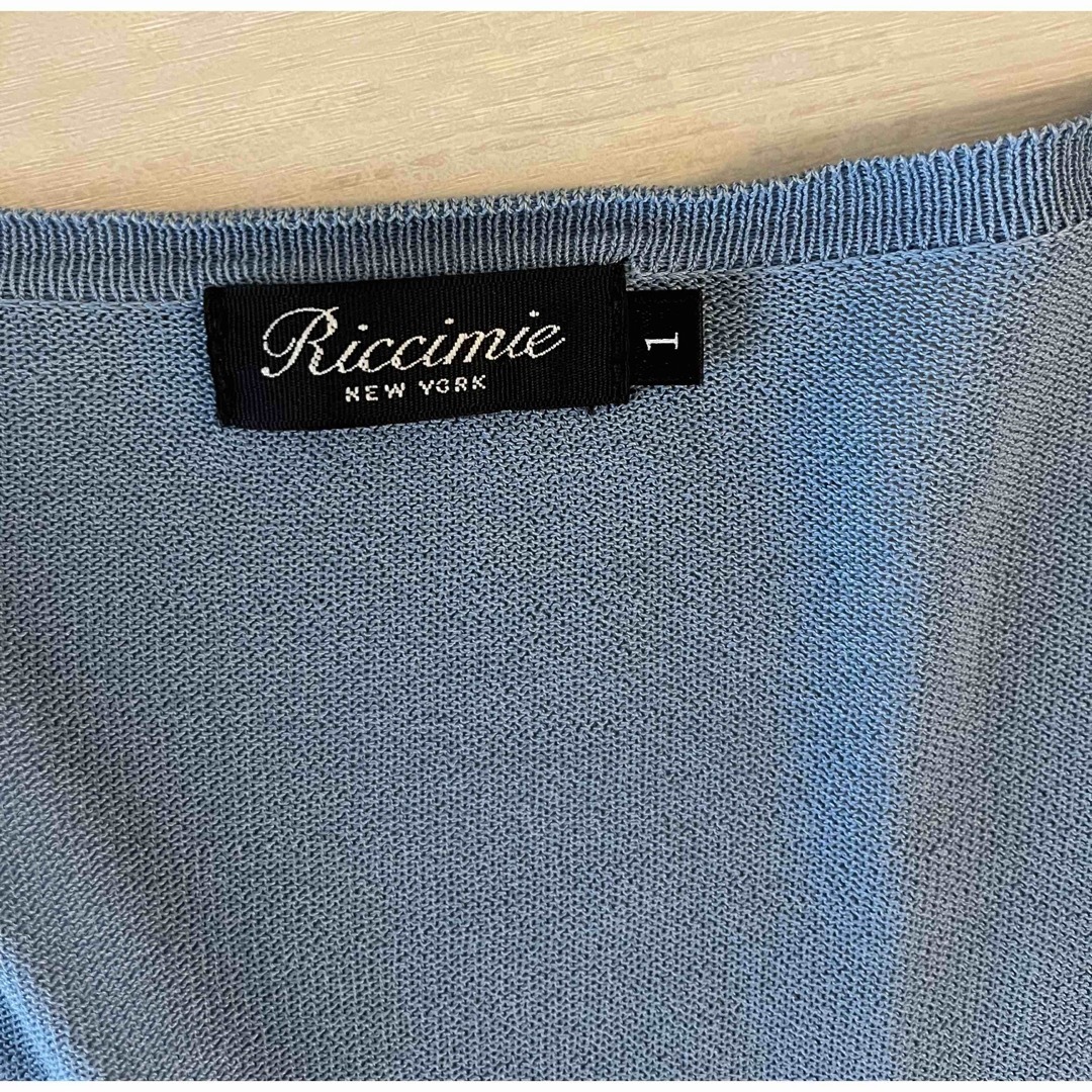 Riccimie New York(リッチミーニューヨーク)のリッチミーニューヨーク 春夏物  長め　カーディガン ブルー　美品 レディースのトップス(カーディガン)の商品写真