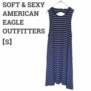 アメリカンイーグル(American Eagle)のアメリカンイーグル レディース【S】ロングワンピース♡レーヨン混 春夏♡ネイビー(ロングワンピース/マキシワンピース)