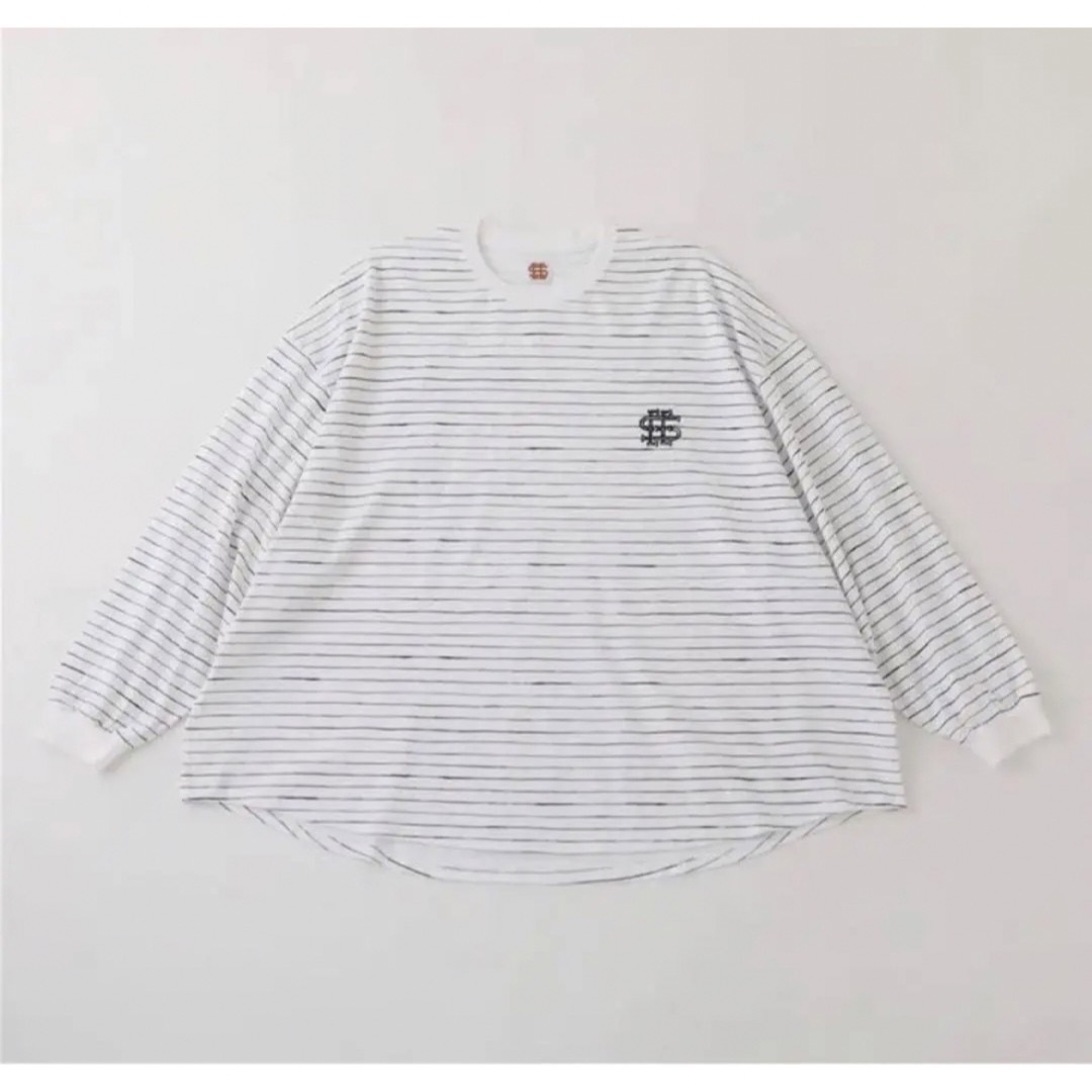 SEE SEE BIG L/S TEE BORDER WHITE/BLACK