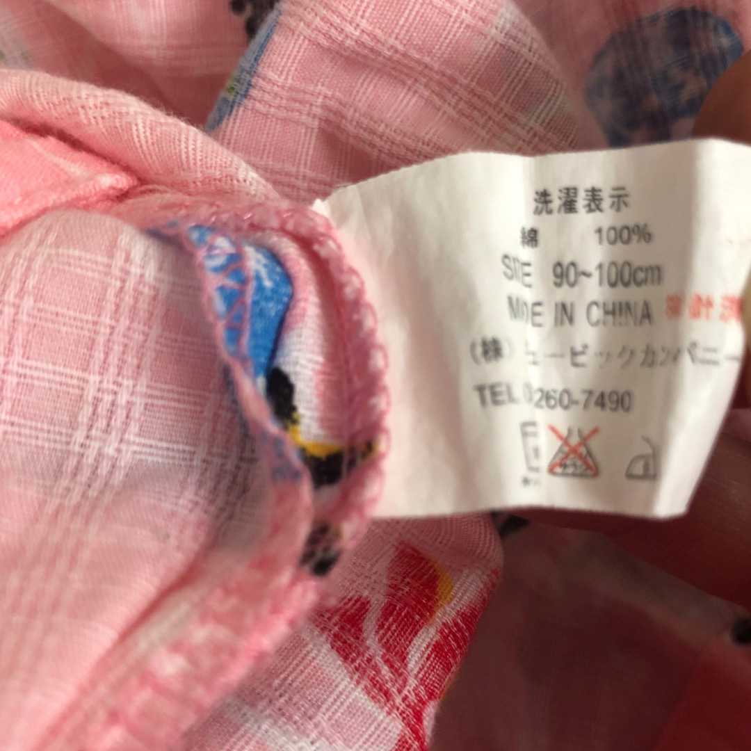 90 100 甚平　女の子　ピンク　金魚　祭り キッズ/ベビー/マタニティのキッズ服女の子用(90cm~)(甚平/浴衣)の商品写真