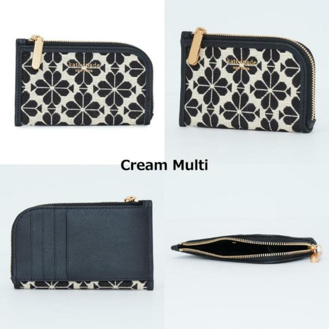 kate spade NEW YORK(ケイトスペード) K7840 スペード フラワー ジャカード ジップ カード ケース Cream Multi