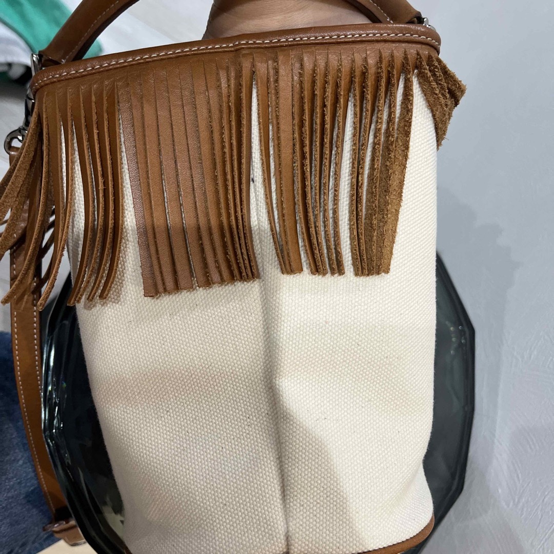 AYAKO Fringe Bucket Bag Camel