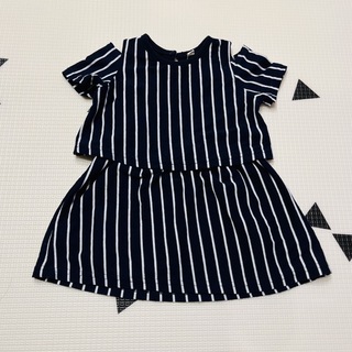 ニシマツヤ(西松屋)のワンピース　セットアップ風　ベビー服　子供服　90サイズ(ワンピース)