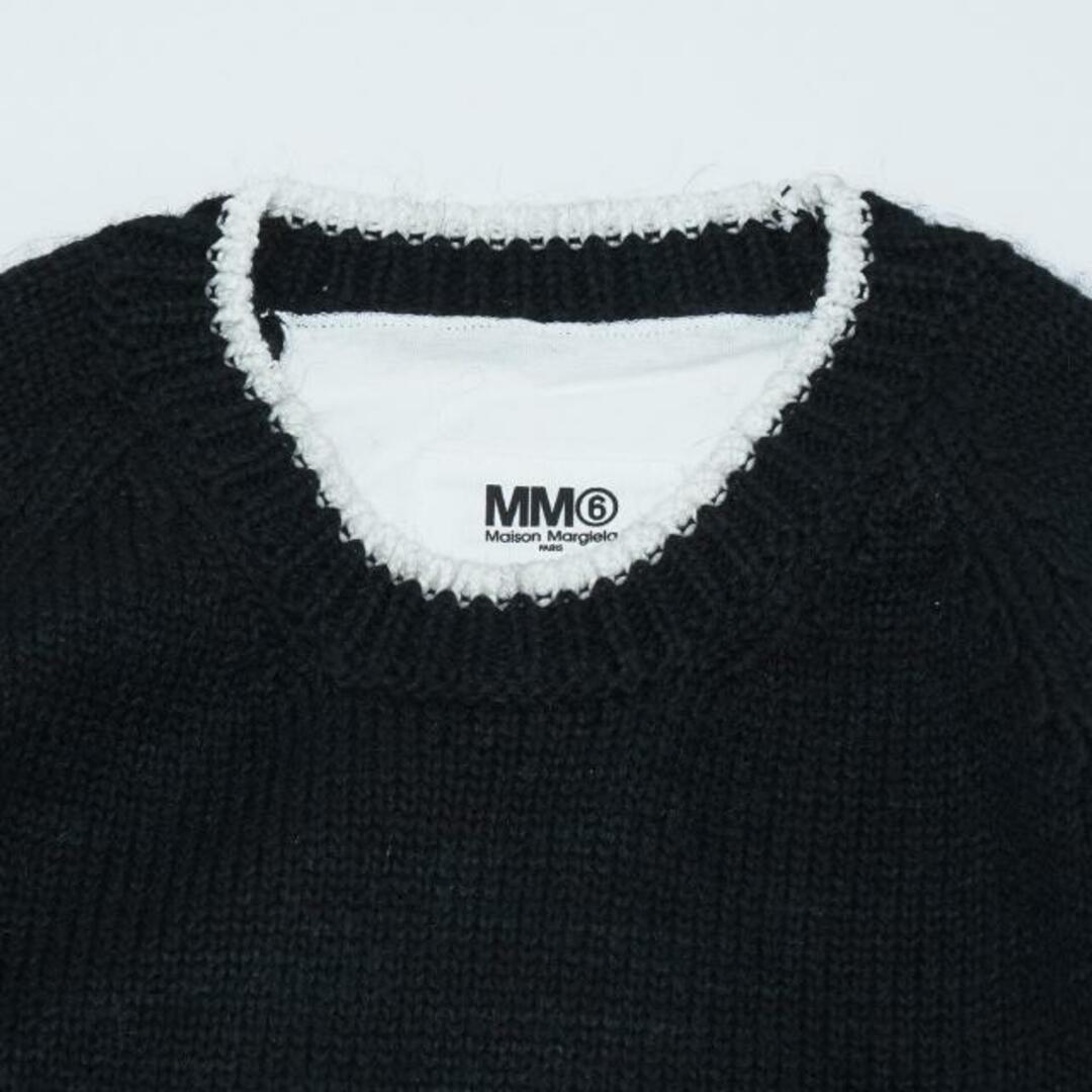 MM6(エムエムシックス)のMM6(エムエムシックス) S52GP0144S18190 ズーム ロゴ ジャンパー Black Off White レディースのトップス(ニット/セーター)の商品写真