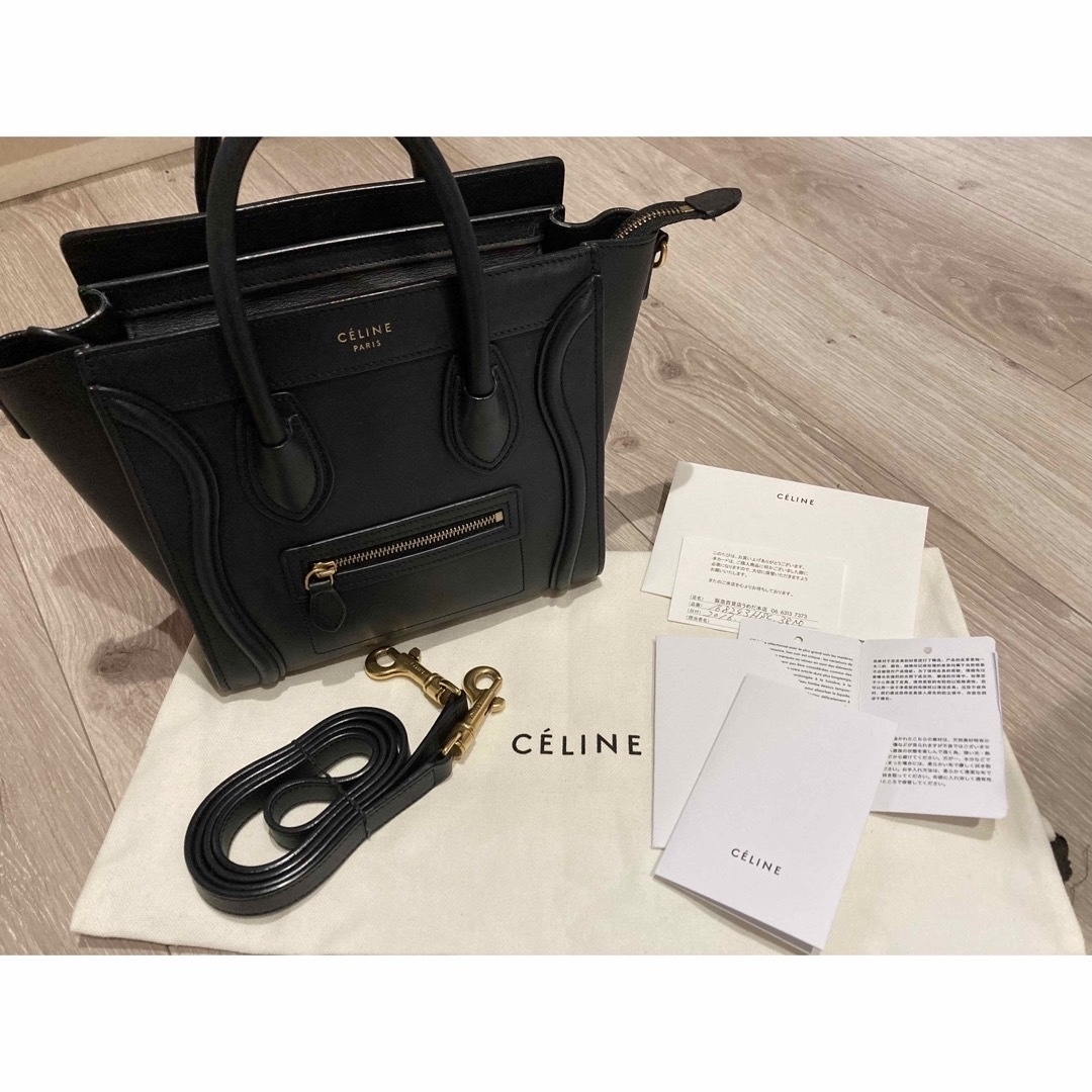 CÉLINE セリーヌ ラゲージナノ ブラック - ハンドバッグ