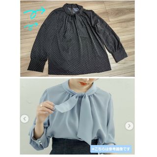 ナチュラルクチュール(natural couture)の袖口パールノット結びボータイブラウス(シャツ/ブラウス(長袖/七分))