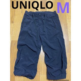 ユニクロ(UNIQLO)のUNIQLO ユニクロ　黒　クロップドパンツ　ブラック　ナイロン　ジム　スポーツ(クロップドパンツ)