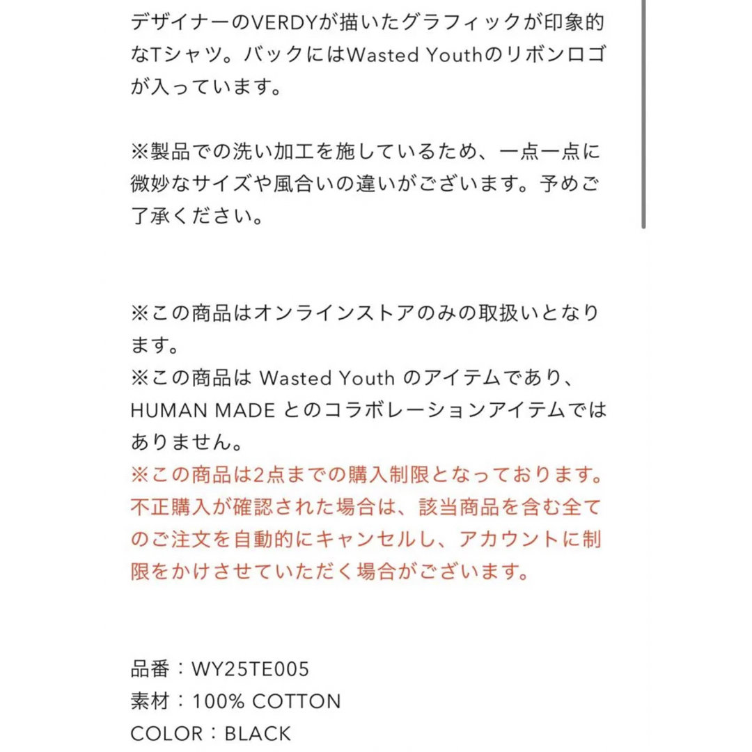 Wasted Youth T-Shirt#5 Black ウェイステッド ユース