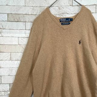 ポロラルフローレン(POLO RALPH LAUREN)のラルフローレン ニット ウール ポニー刺繍ロゴ ブラウン L.(ニット/セーター)