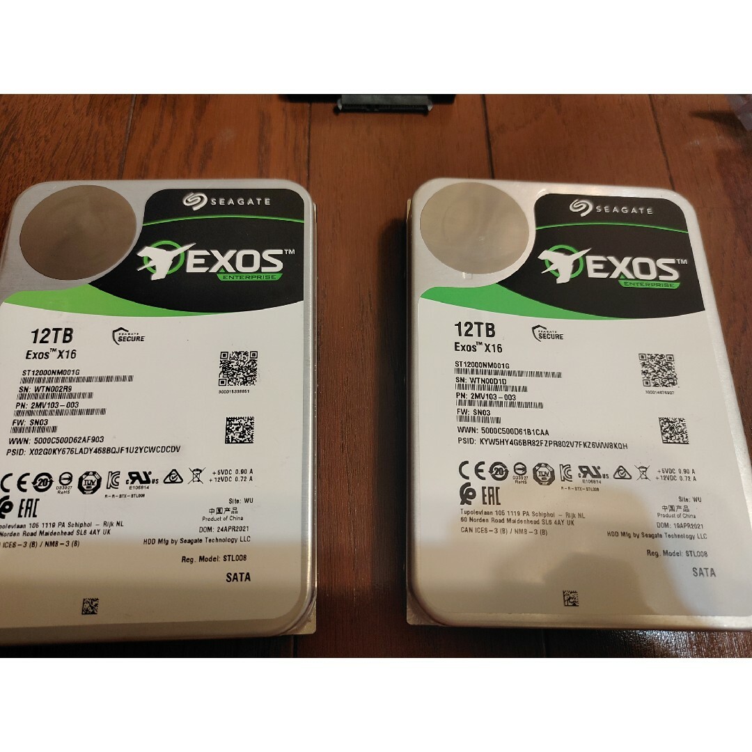 Seagate exos x16 ST12000NM001G 12 TBハードドライブ 内部-SATA(SATA/600)