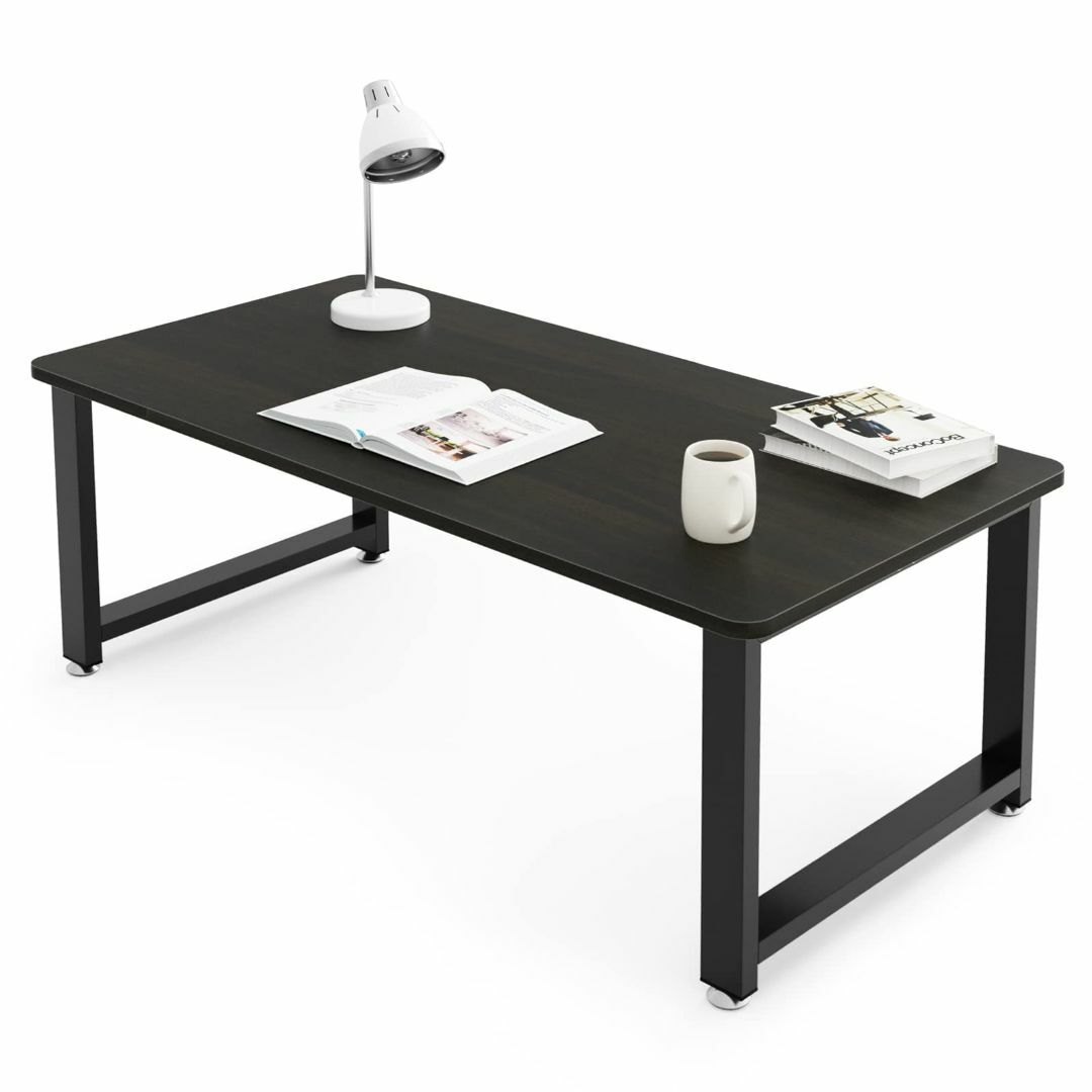 【色: 木目調(黒)】ローテーブル 幅90cm リビング テーブル ちゃぶ台 座のサムネイル