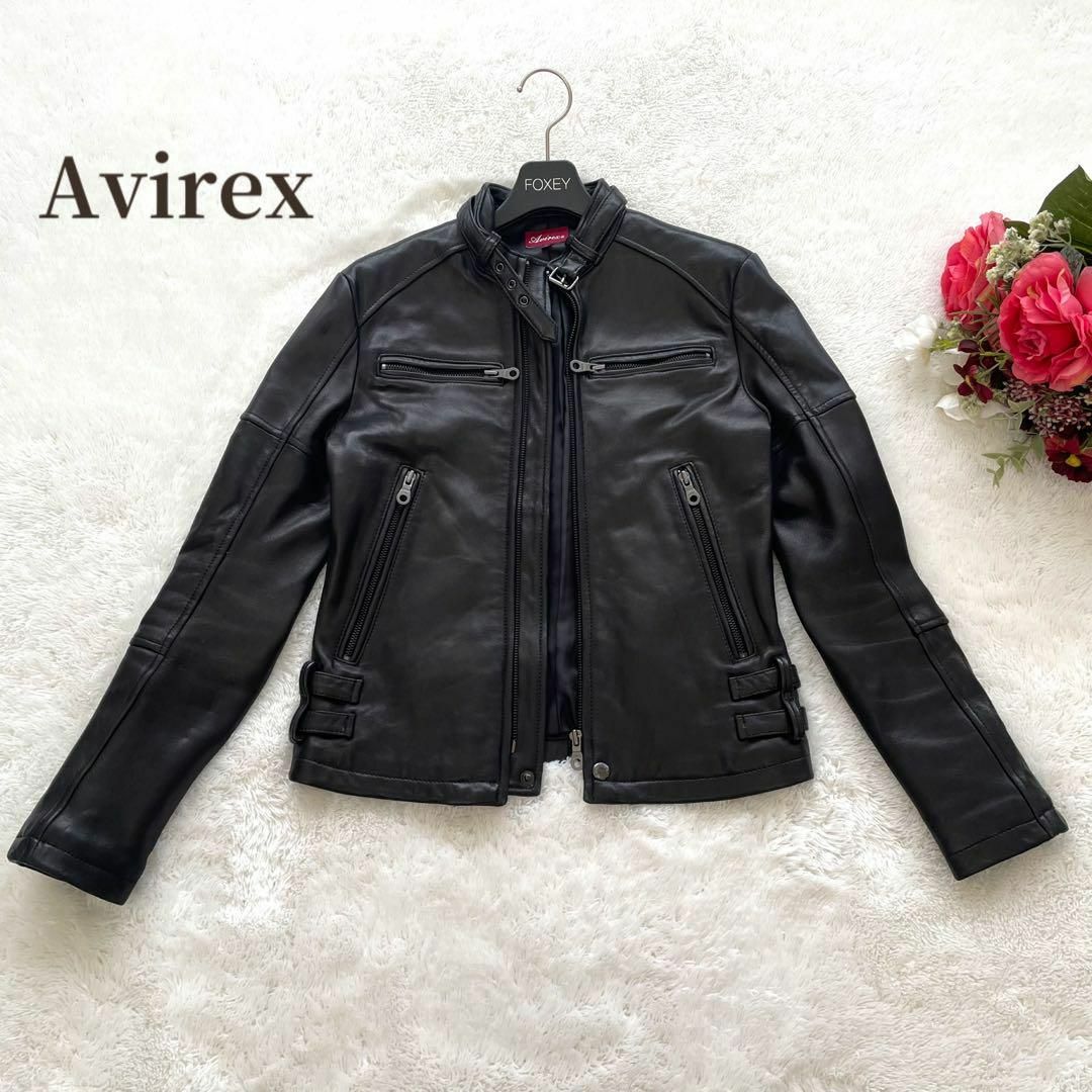AVIREX - 良品✨羊革✨Avirex ライダース レザージャケット ブラック