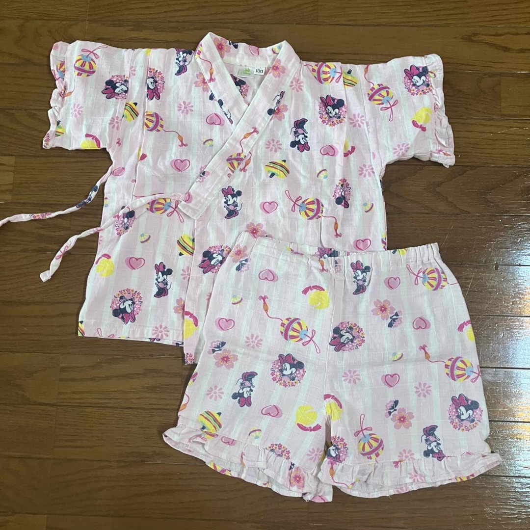 Disney(ディズニー)の甚平　ミニーちゃん　和柄 キッズ/ベビー/マタニティのキッズ服女の子用(90cm~)(甚平/浴衣)の商品写真