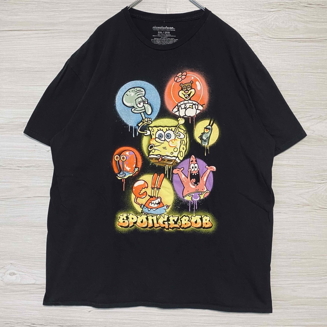 レア ◆スポンジ・ボブ Tシャツ ブラック メンズ2XL